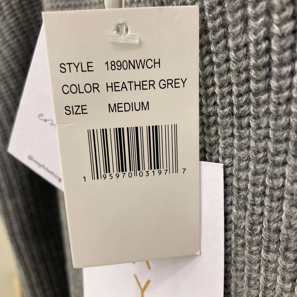 NEVER BEEN WORN- WAYF Off The Shoulder Sweater Dress, Grey, Size M - Picture 5 of 5